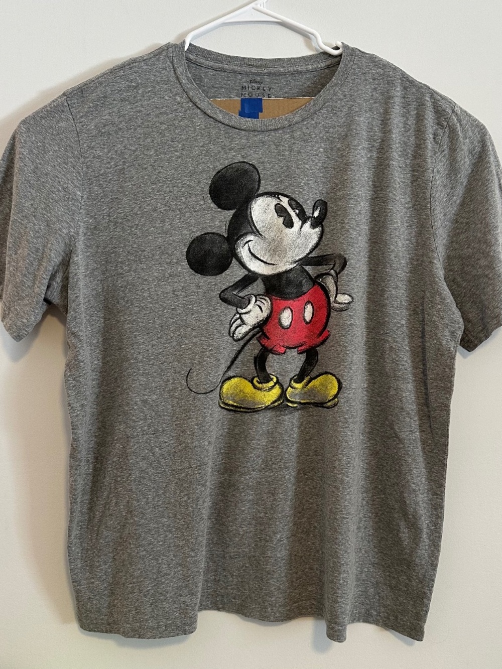 Mickey Mouse Graphic Print T-Shirt 3XL Gray Retro Cartoon Y2K Short Sleeve